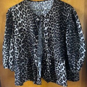 Leopard print lightweight shawl
